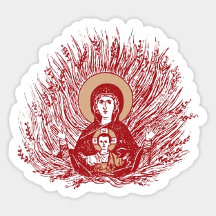 The Unburnt Bush | The Burning Bush | Divine Vision | Red Gold Sticker